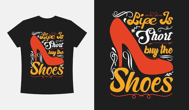 Woman Shoes Typography Bulk Custom Tshirt Design Vector Template