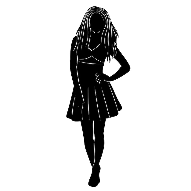 Woman silhouette on white background isolated vector