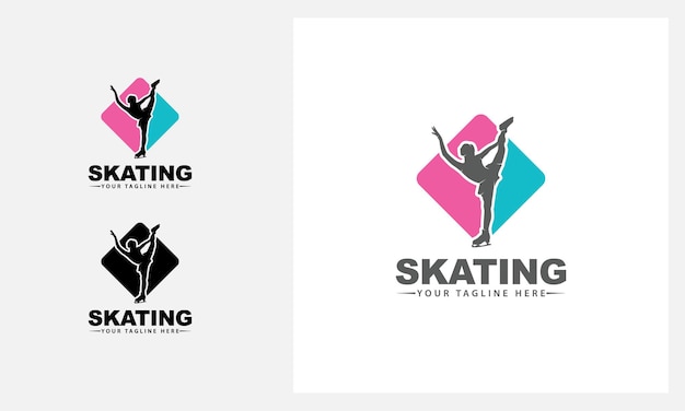 woman skating logo design