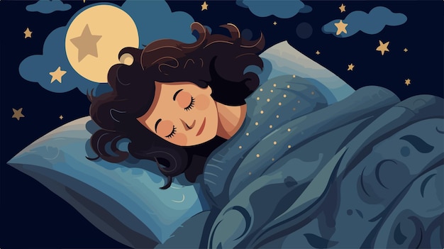 Woman Sleeping Peacefully with Sleep Mask During Night