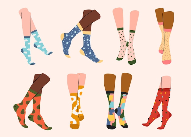 Woman stocking vector cartoon set icon. Elegant female legs.