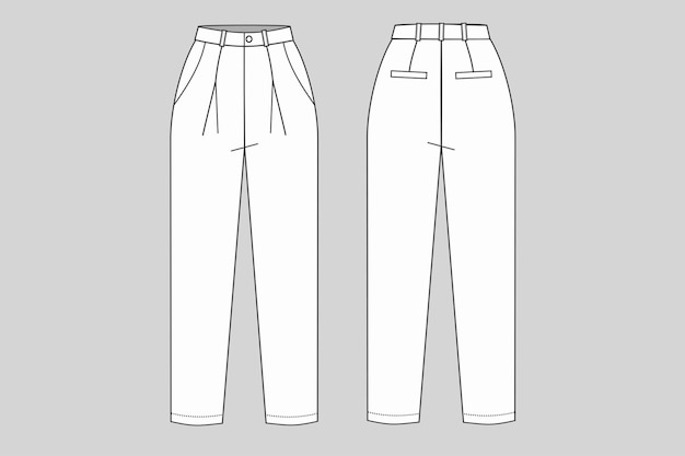 woman tailor pants vector woman pants drawing woman pants technical fashion illustration