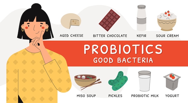 Woman thinking of probiotic products