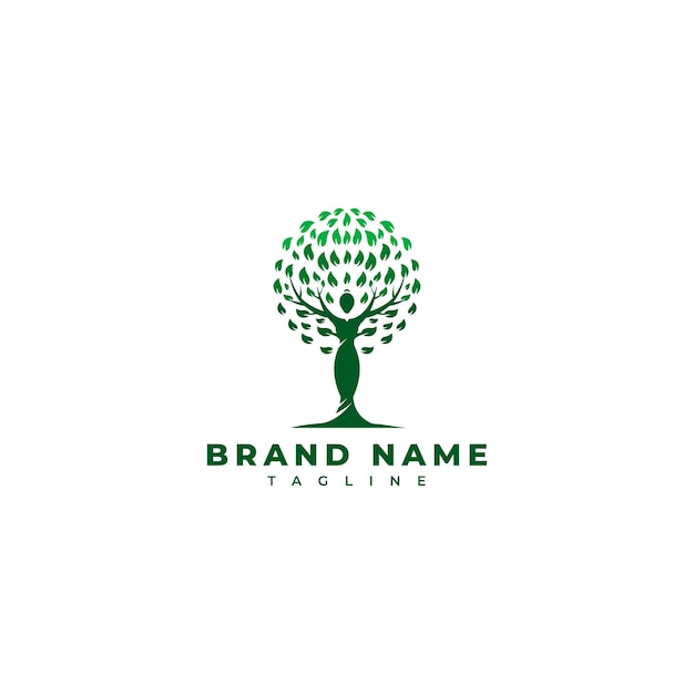 Woman tree logo vector design template