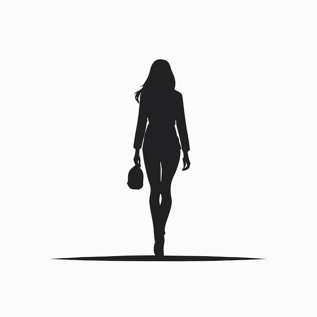 Woman walking silhouette vector illustration