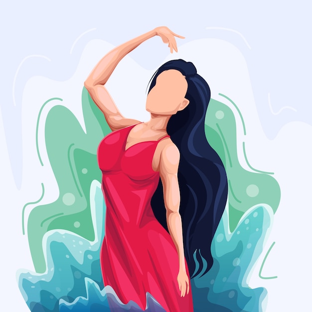 Woman on the water Illustration