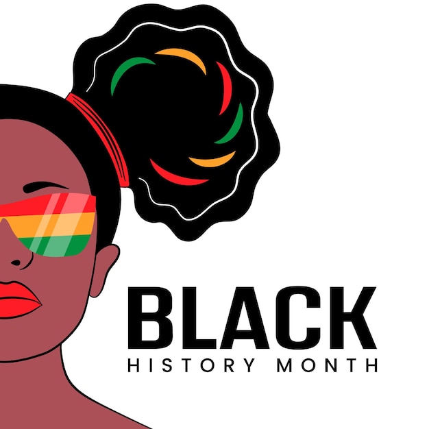 A woman with black history month text vector design