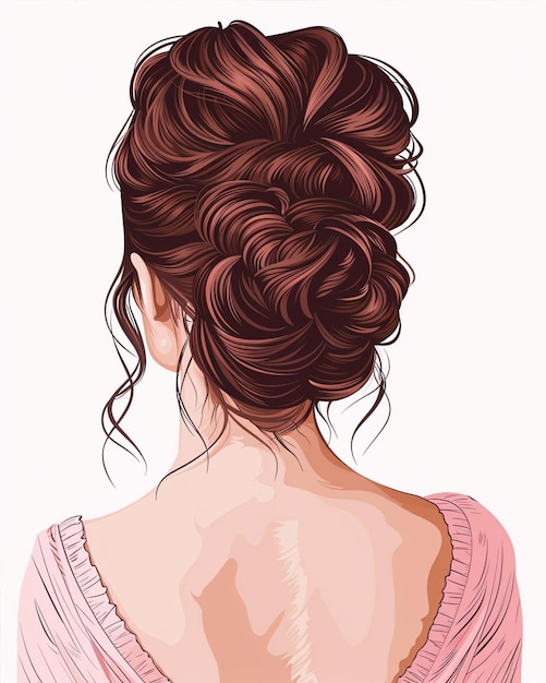 Woman with Brown Hair Viewed from Back