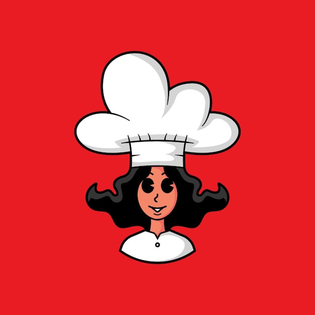 Vector a woman with a chef hat on her head