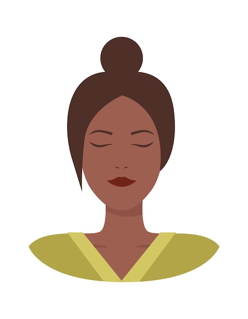 Woman with closed eyes icon Vector illustration