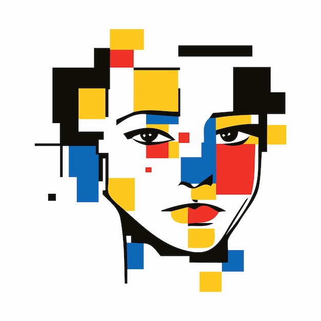 Vector a woman with a colorful face