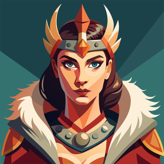 Vector a woman with a crown and horns is in a poster that says quot god quot