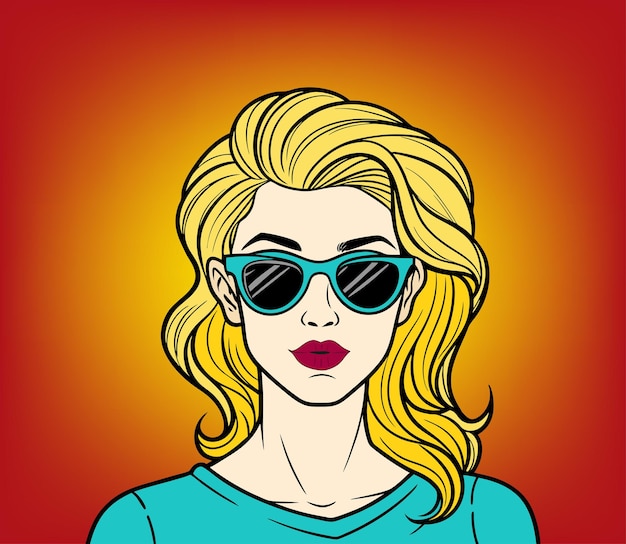 Vector a woman with glasses