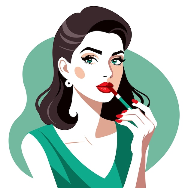 a woman with a green and white makeup is holding a lipstick