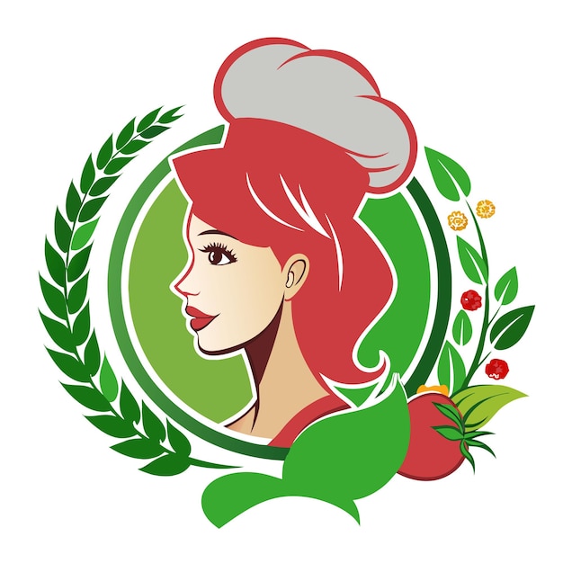 Vector a woman with a hat on her head and a wreath of flowers