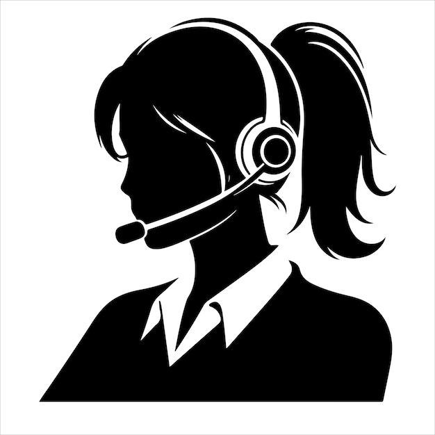 a woman with a headset that says quot the name quot on it