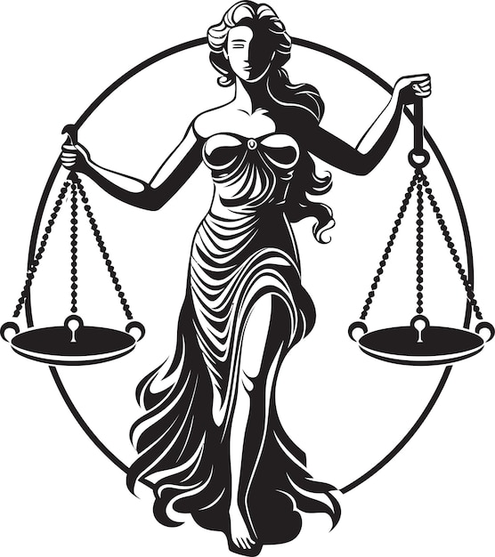 a woman with long hair and a black and white image of a woman with a scale that says quot justice qu