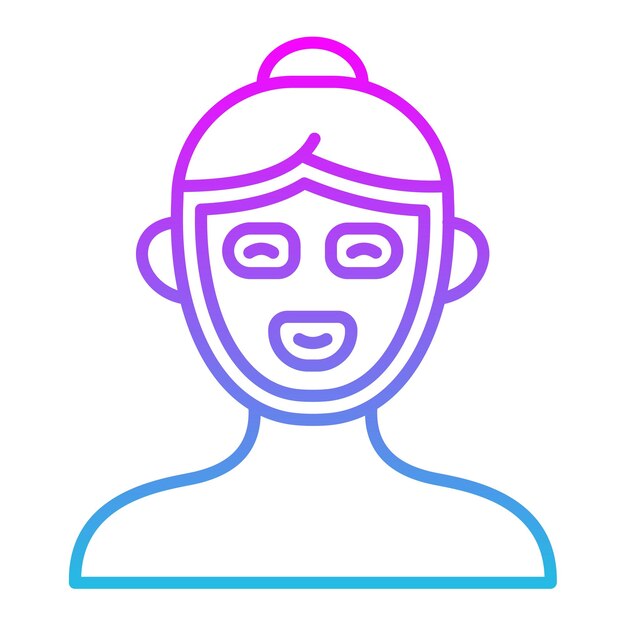 a woman with a mask on her face is shown with a pink and blue background