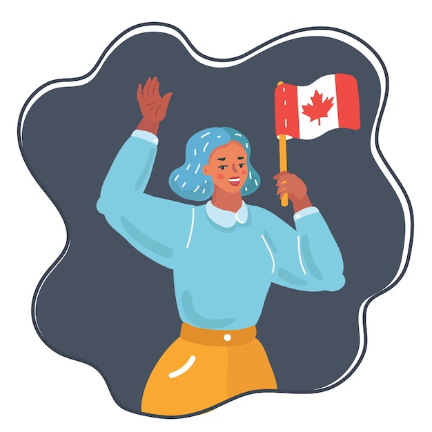 Woman with national flag Canada