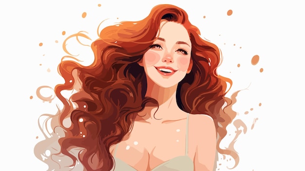 Vector a woman with red hair and a smile