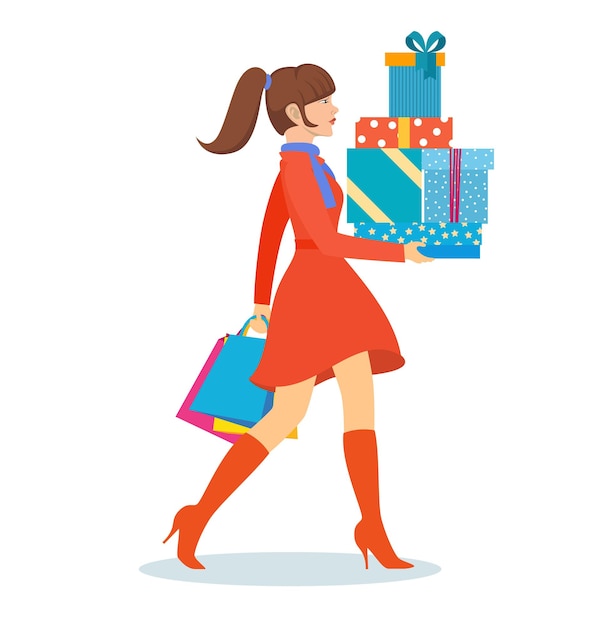 Woman with shopping bags