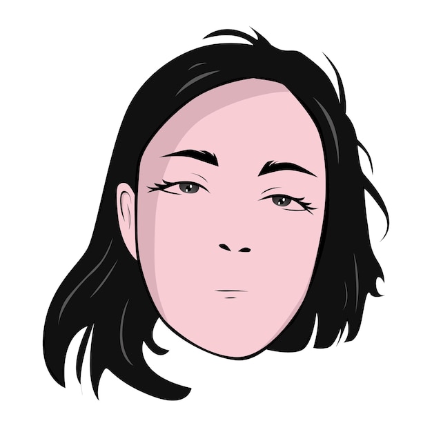 Woman with Short Hair Illustration