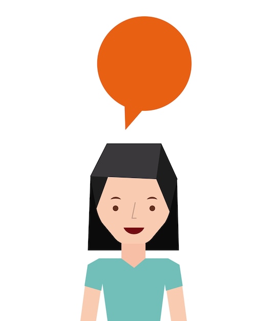 woman with speech bubble icon 