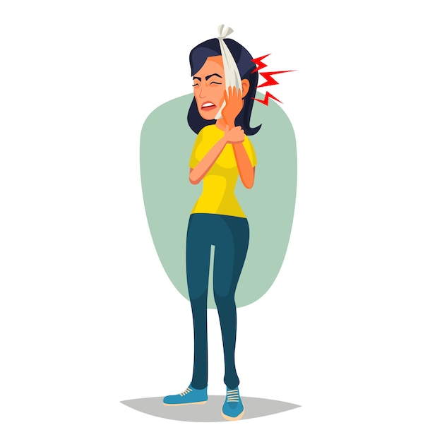 Woman With Toothache illustration