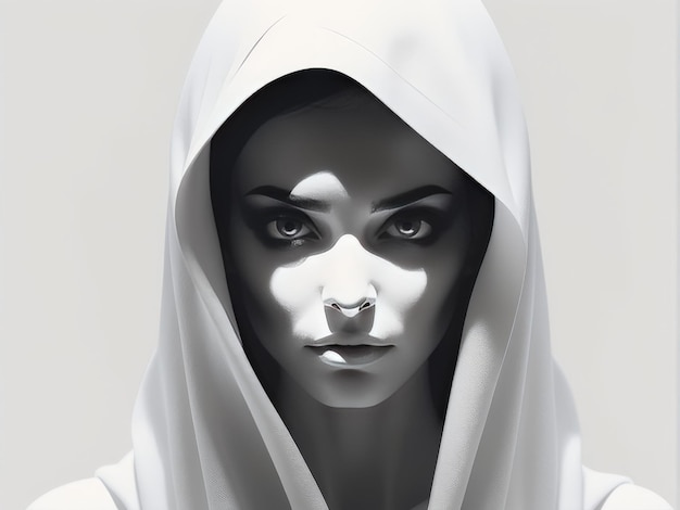 Vector woman with white veil