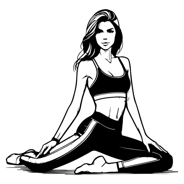 Vector woman in a yoga outfit