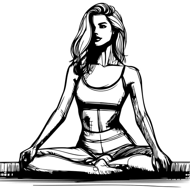 Vector woman in a yoga outfit