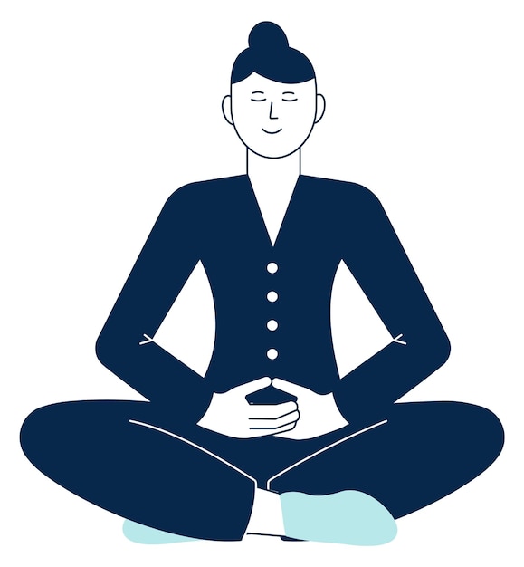 Woman in yoga pose Mind calming person Wellbeing icon