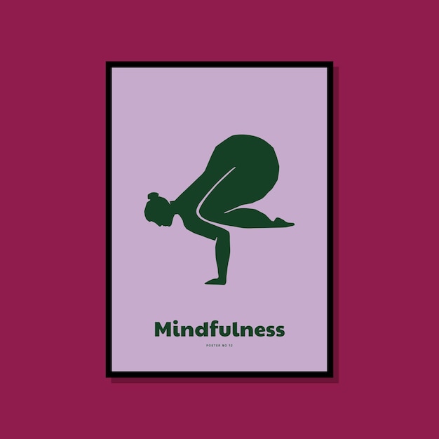 Woman in yoga pose poster for colorful wall art collection