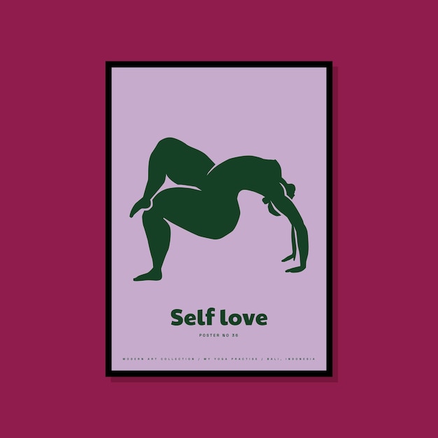 Woman in yoga pose poster for colourful wall art collection