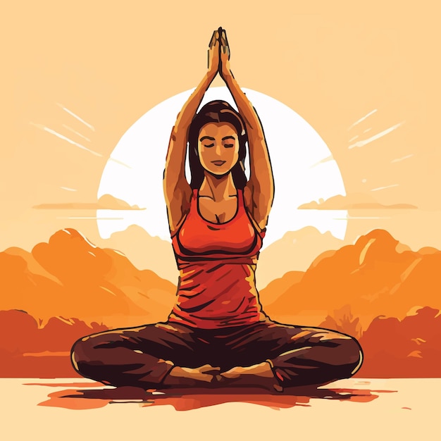 woman yoga pose vector