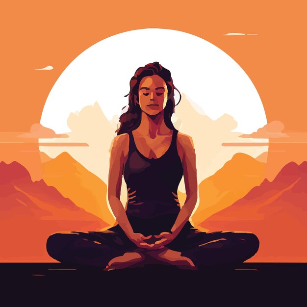 woman yoga pose vector