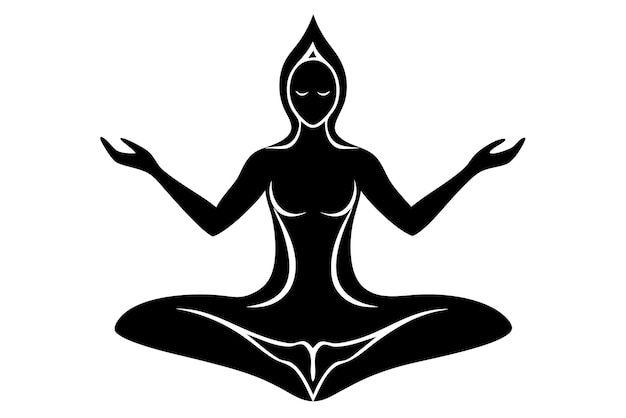 Woman yoga pose on white background