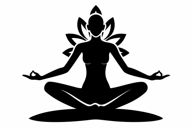 Woman yoga pose on white background