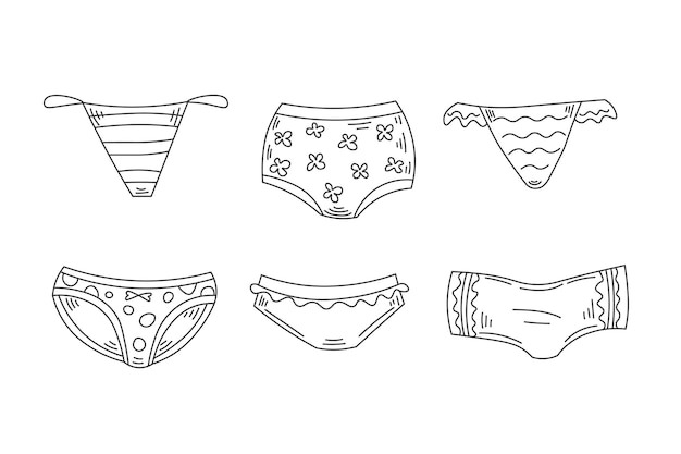 Womans panties doodle set