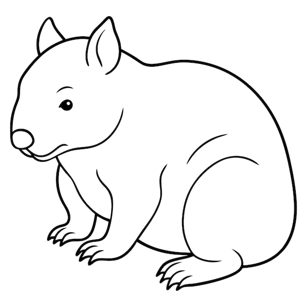 Vector wombat grooming line art vector