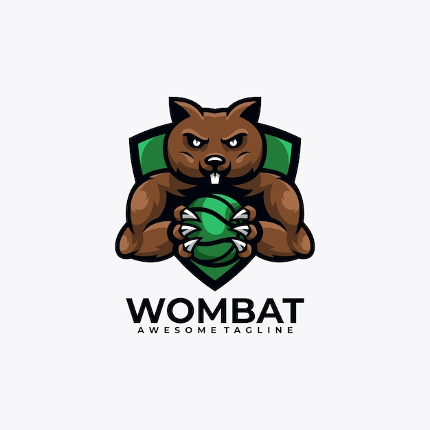 Wombat sport logo design vector illustration