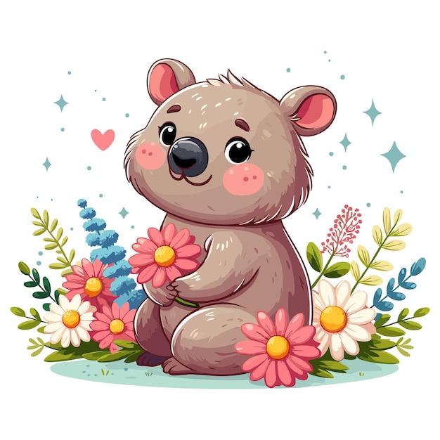 Wombat Vector Cartoon illustration