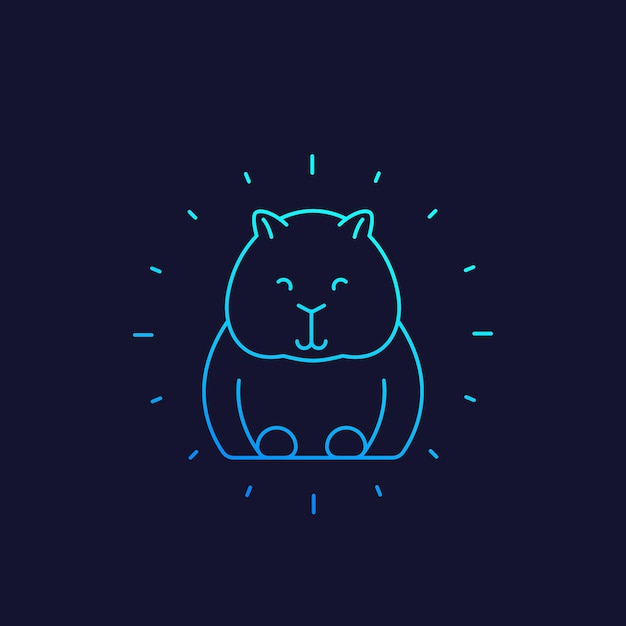 Wombat vector linear icon