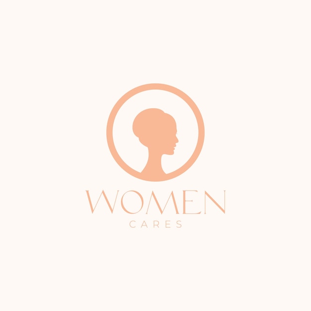 women aesthetic bun feminine logo design