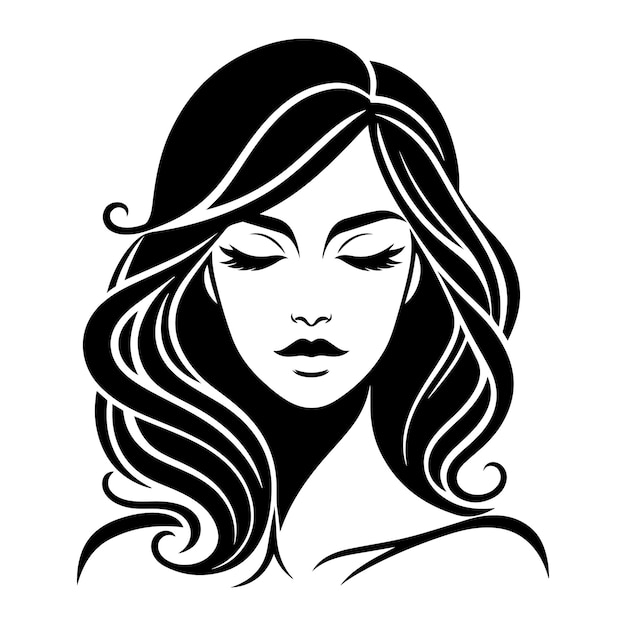 Women Beauty Face Silhouette Vector Illustration