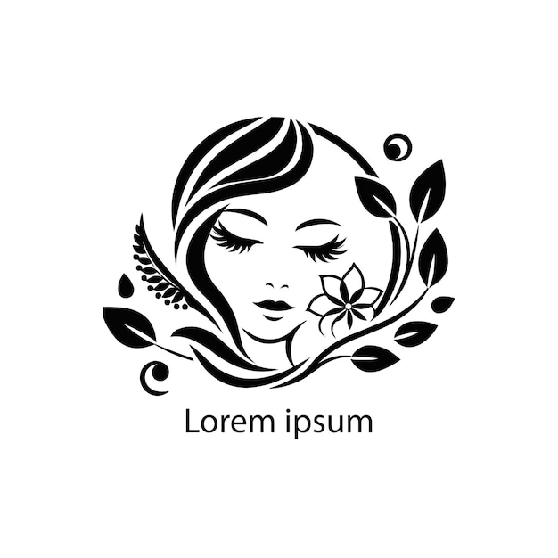 a women beauty logo on white background