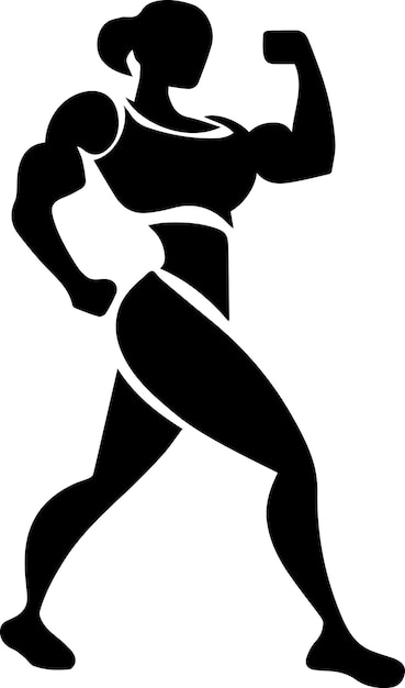 women body builder vector silhouette