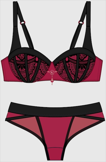 WOMEN BRA AND UNDER WEAR SET VECTOR