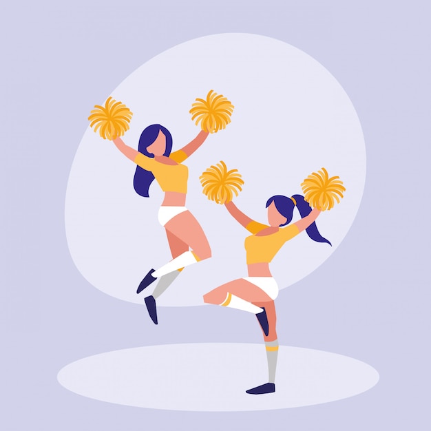 Women cheerleader isolated icon