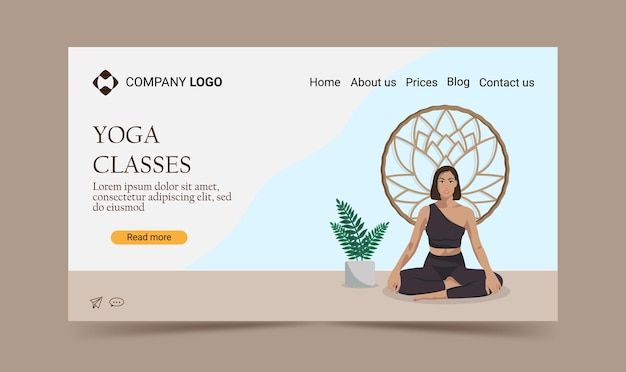 Women doing yoga landing page, concept illustration for healthy lifestyle, yoga classes, exercising.